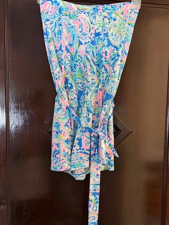Lilly Pulitzer Other - Lilly Pulitzer Pink-Blue-Green Paisley Strapless Romper